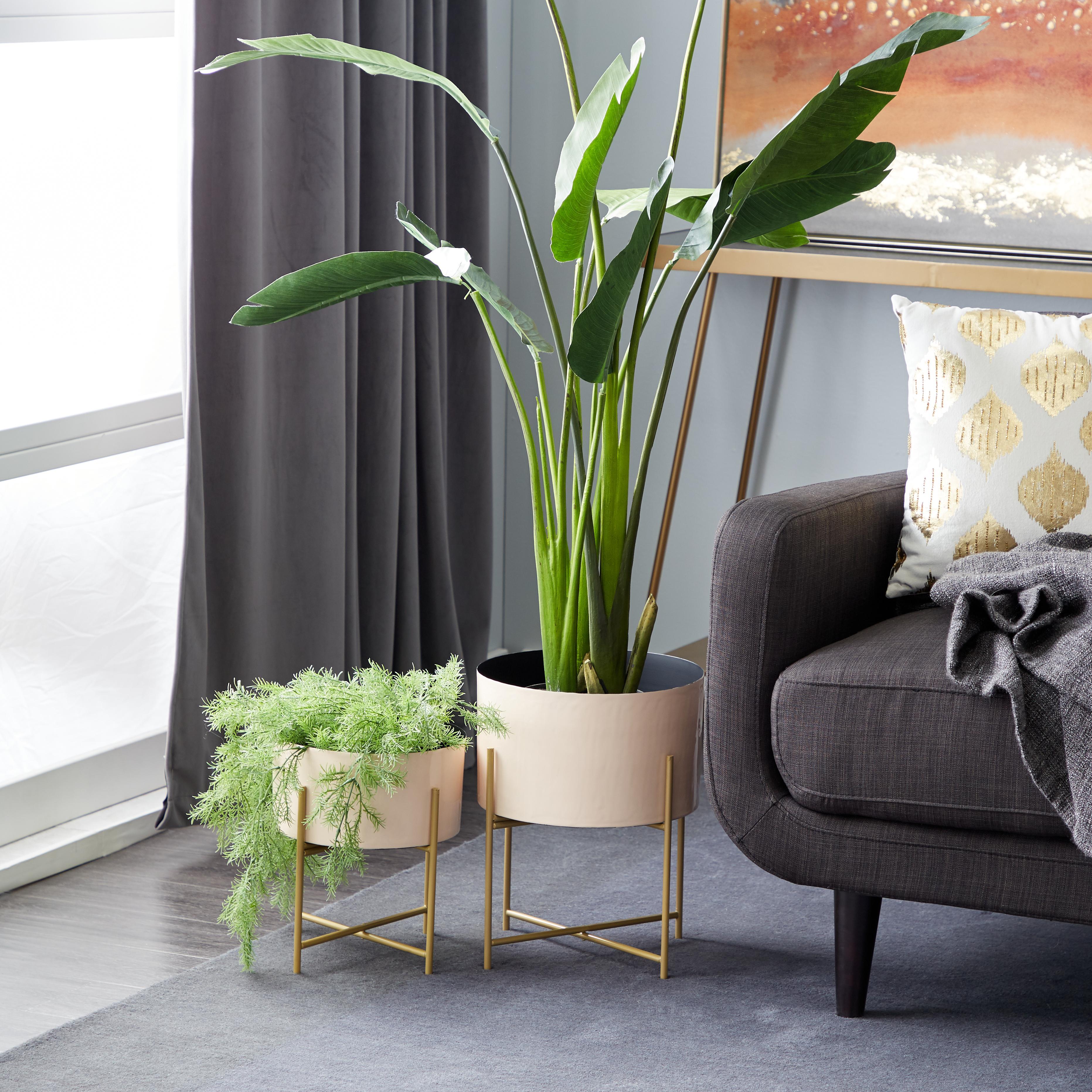 Maceta beige metal-S