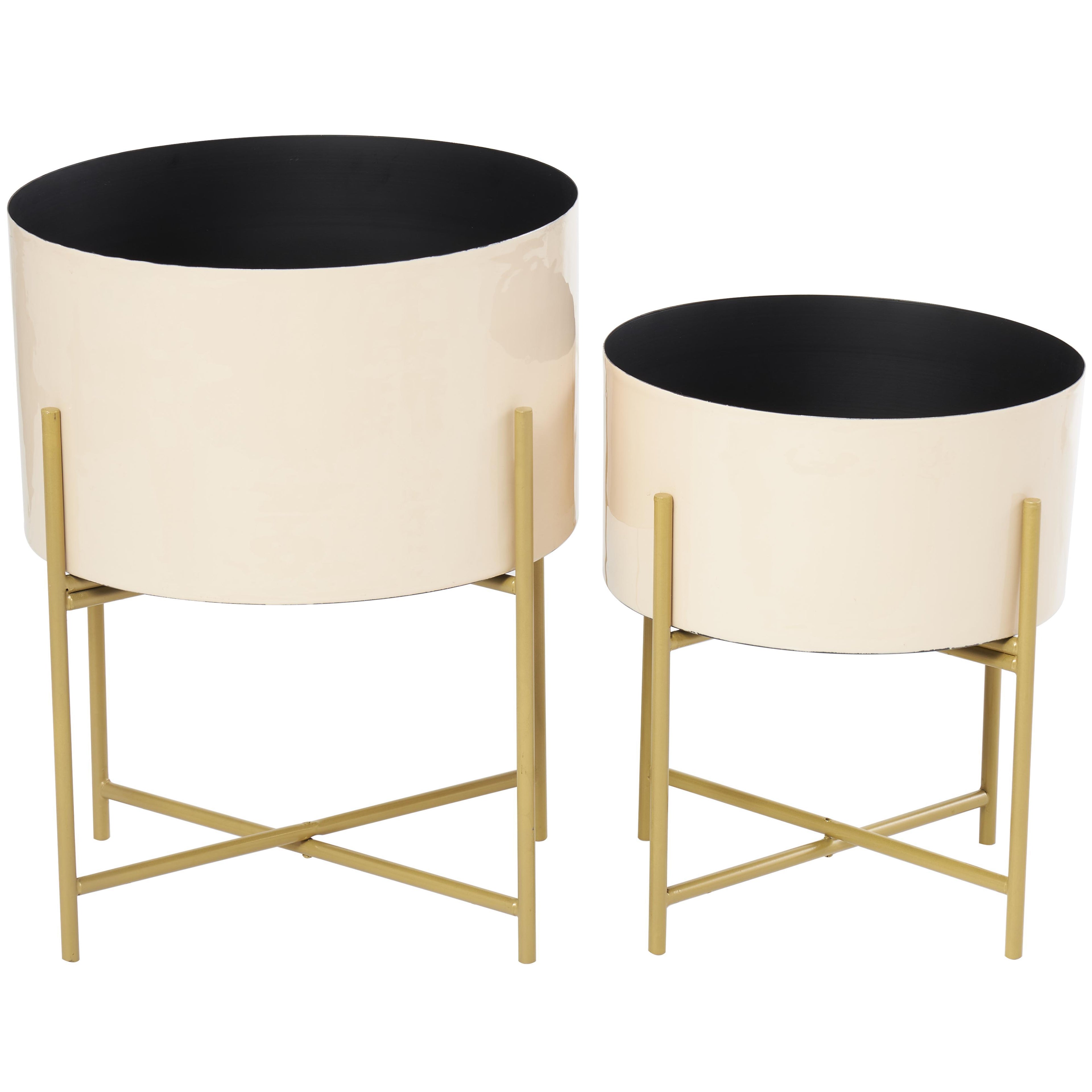 Maceta beige metal-L