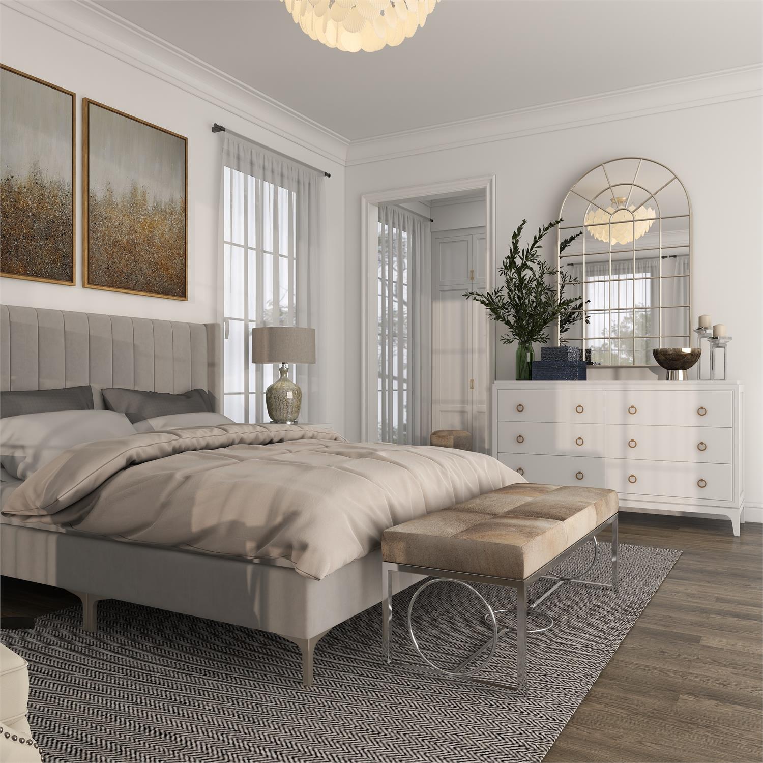 Espejo Arco Plateado