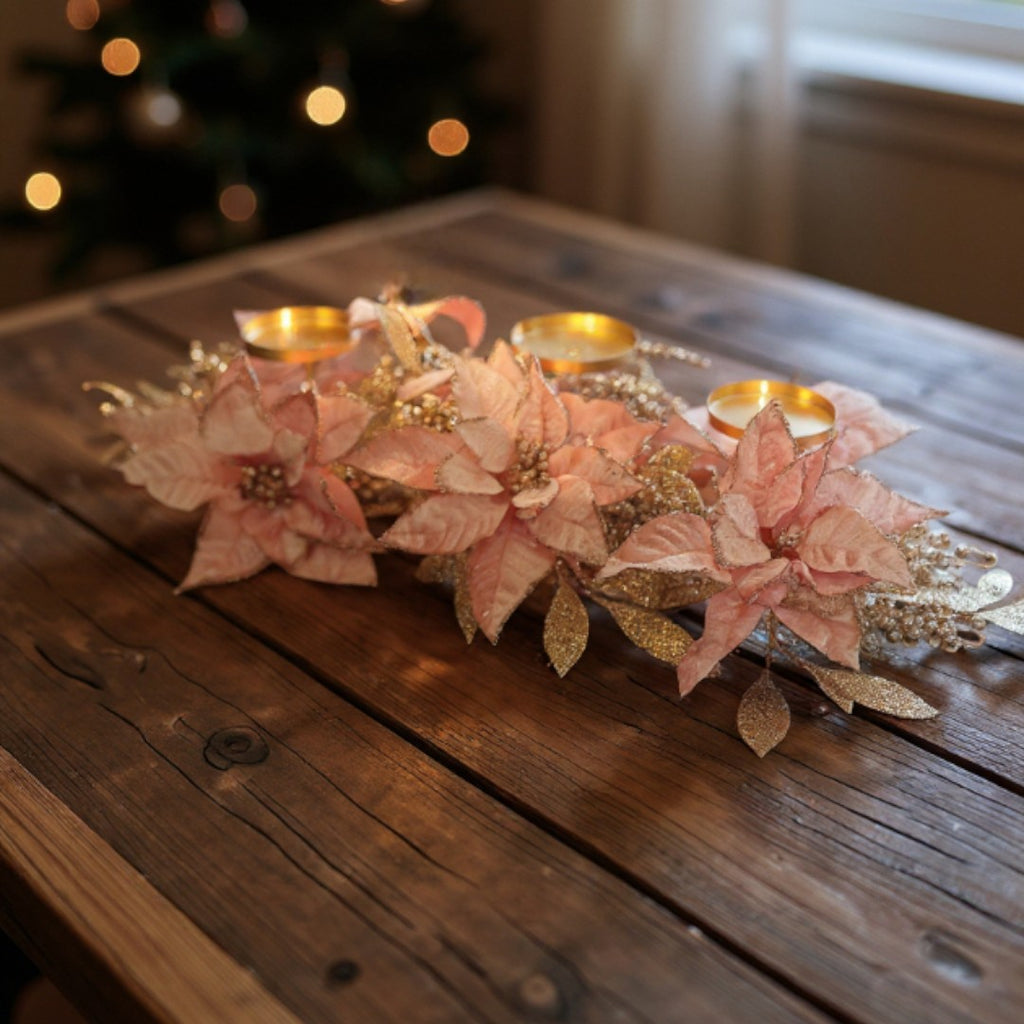 Centro Portavelas Rosa