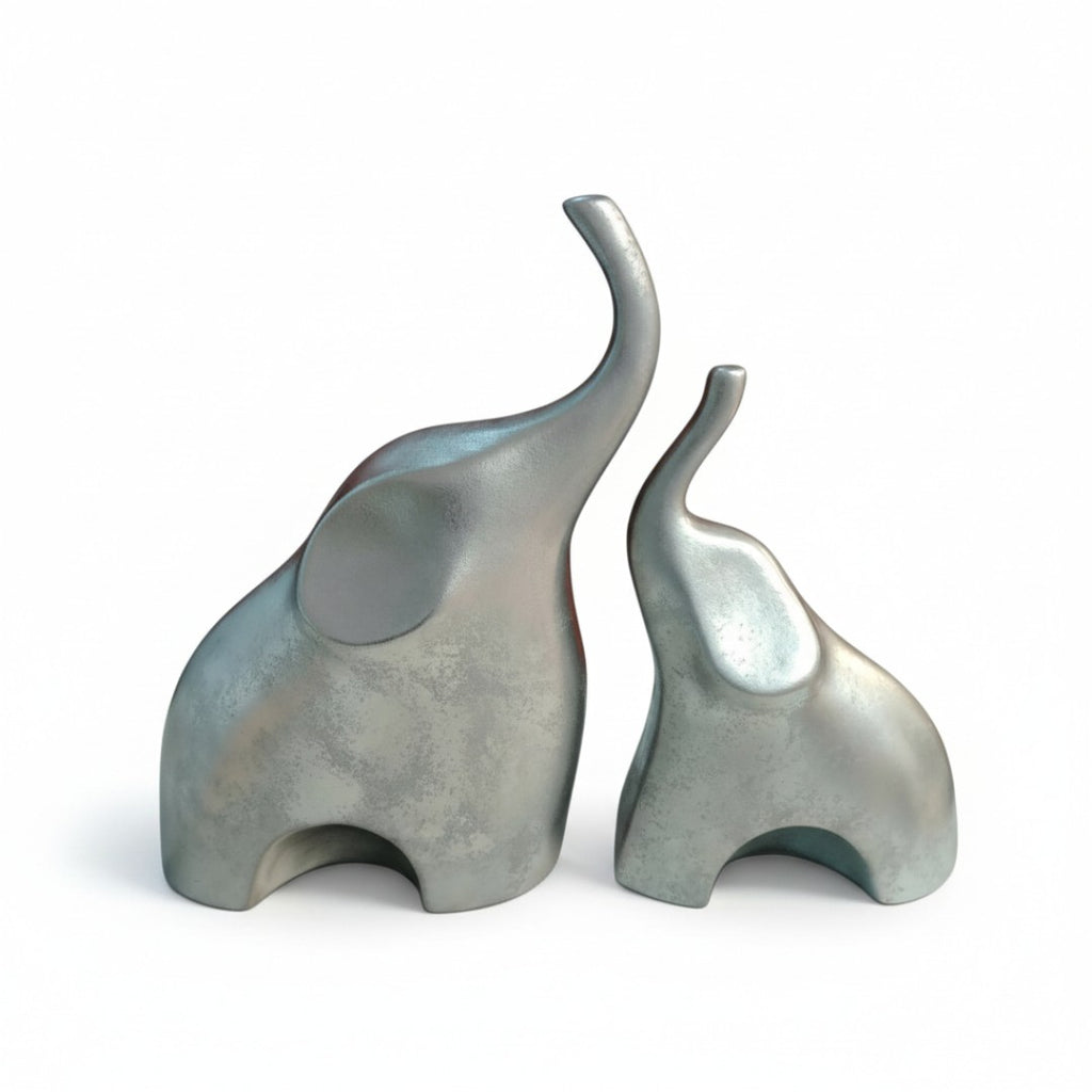 Set Elefantes Mama Hijo Plata